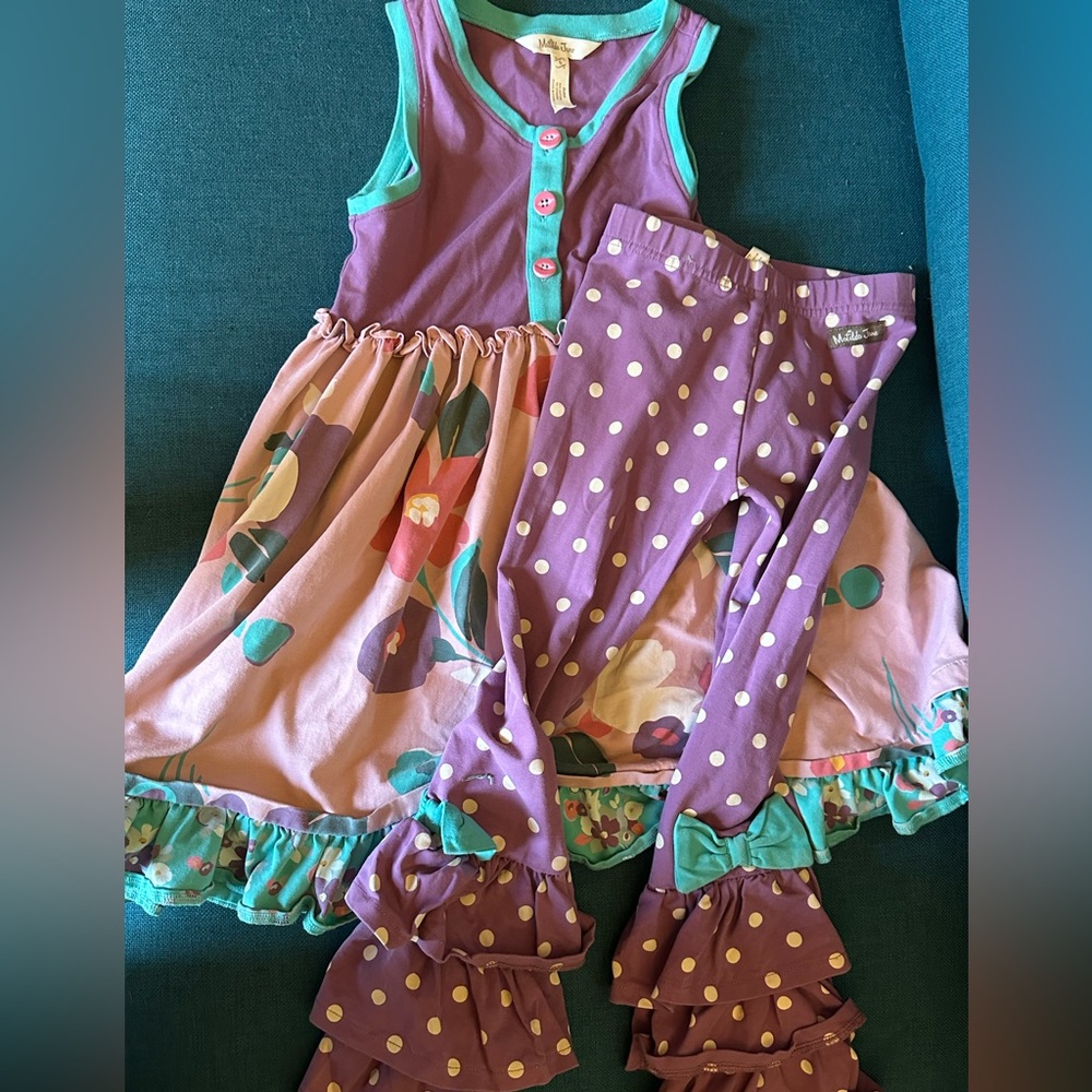 {Matilda Jane} Dress & Leggings SET size 6 play condition